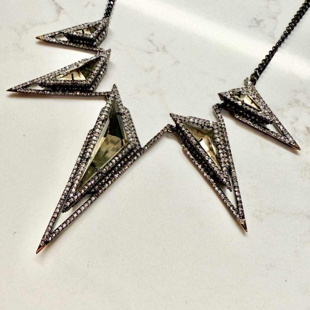 Alexis Bittar Crystal Art Deco Necklace 175$